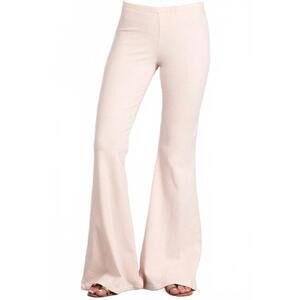 NEW CHATOYANT mineral wash bell bottom soft pants in nude